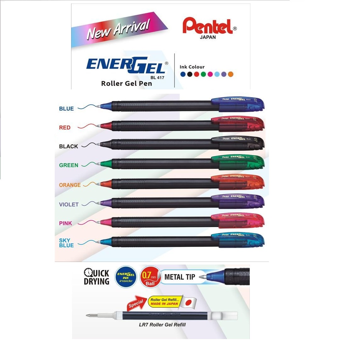 Ngòi Bút Pentel Energel Lr7 BÚT BI PENTEL ENERGEL BL417