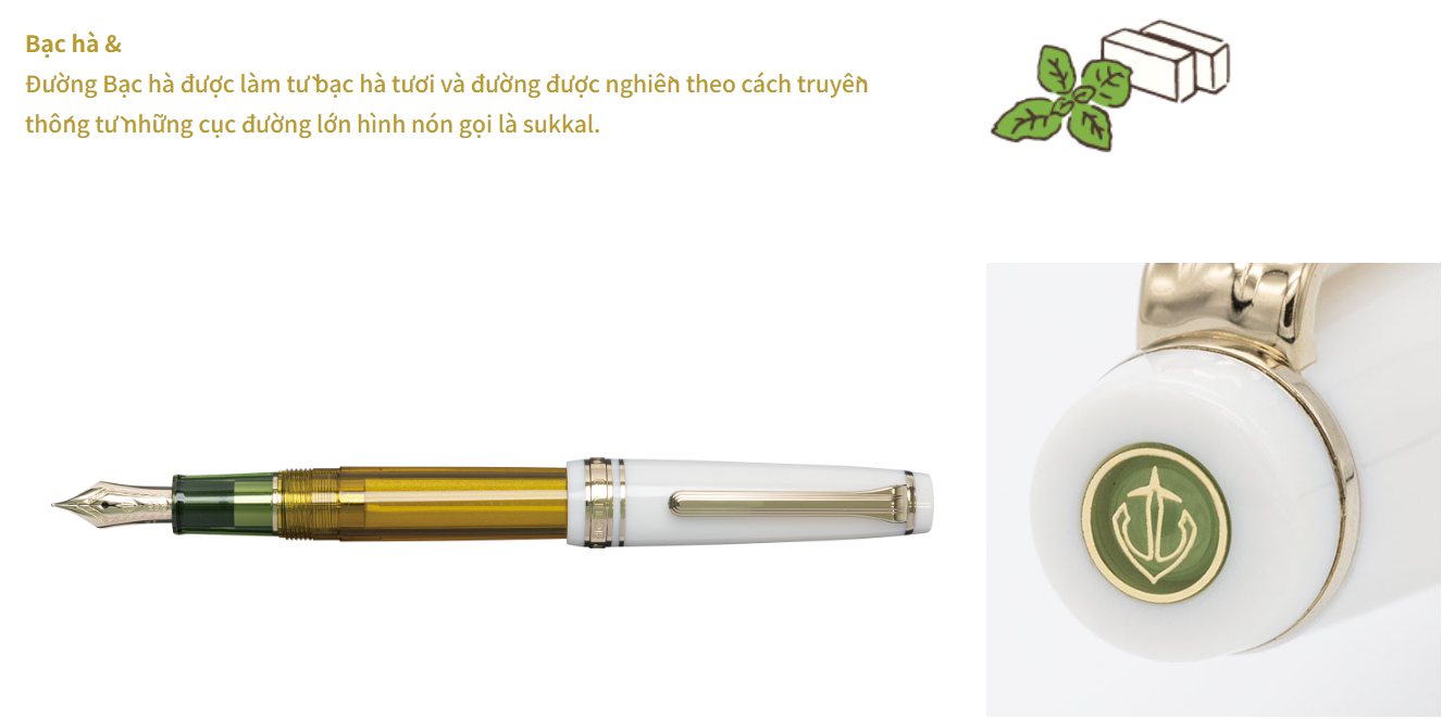 SAILOR PRO GEAR SLIM FP - MOROCCAN MINT TEA - MINT & SUGAR 14K 11-1722