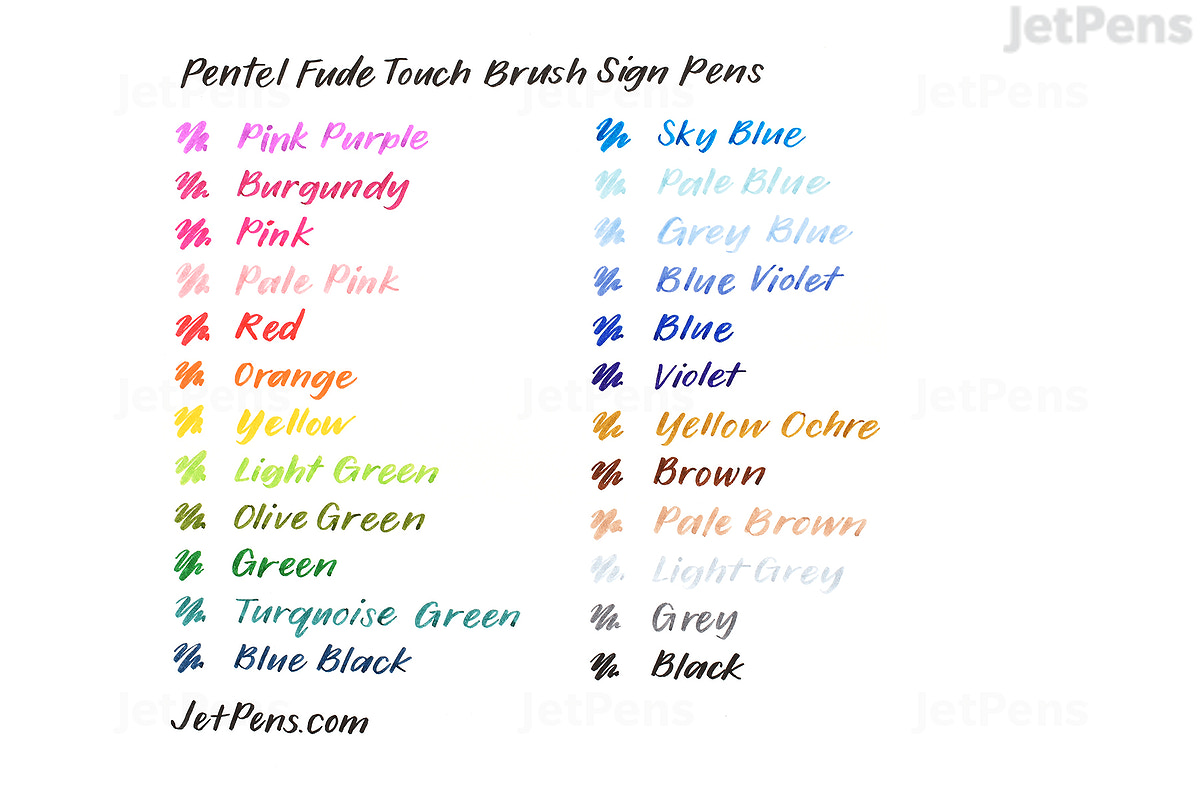 BÚT PENTEL FUDE TOUCH BRUSH SIGN PEN - NEW COLORS