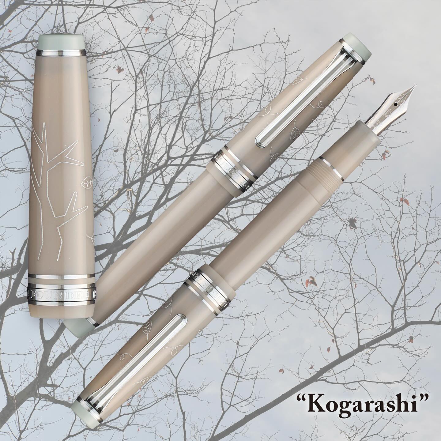 PG SLIM FOUNTAIN PEN 14K JAPANESE SCENERY