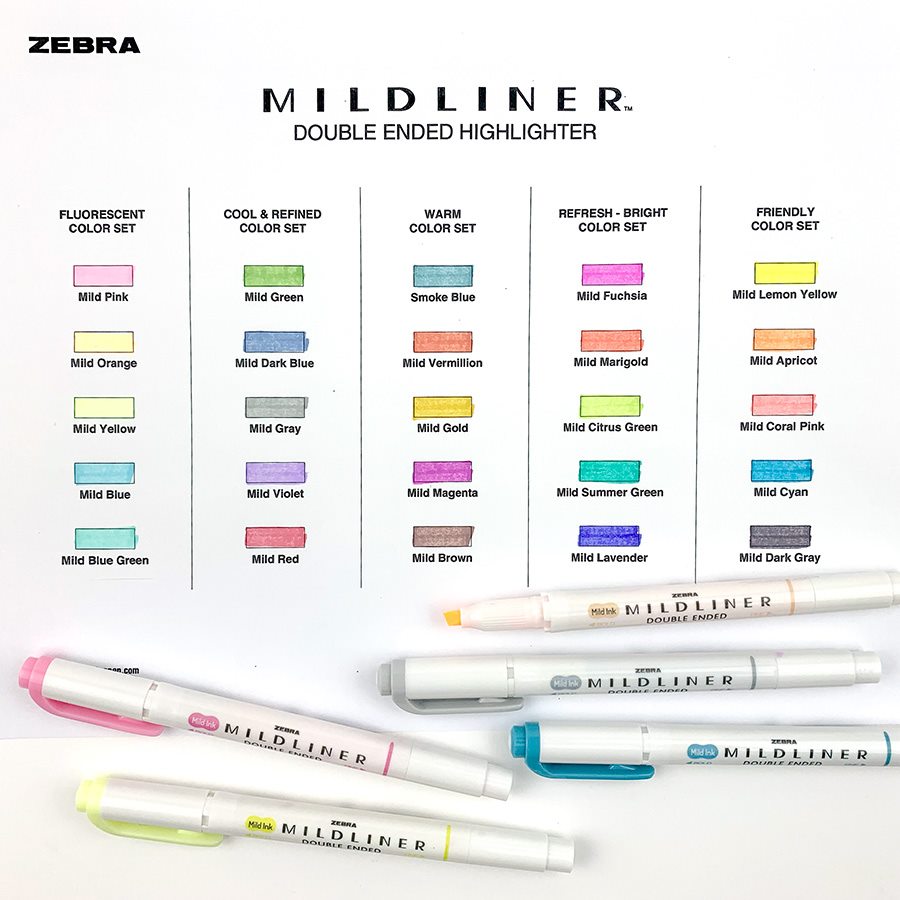 SET 5 BÚT HIGHLIGHT ZEBRA MILDLINER