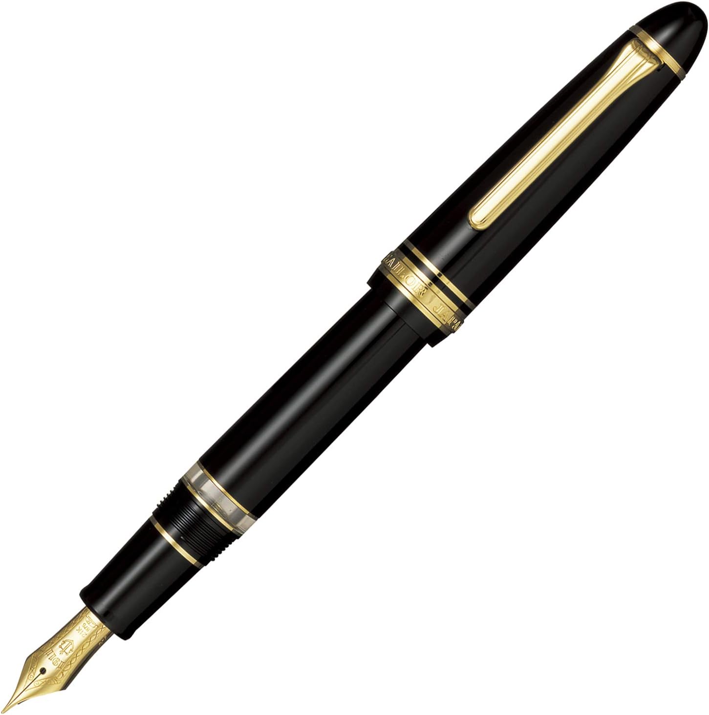 SAILOR 1911 REALO GOLD TRIM FOUNTAIN PEN BLACK 21K 11-3924