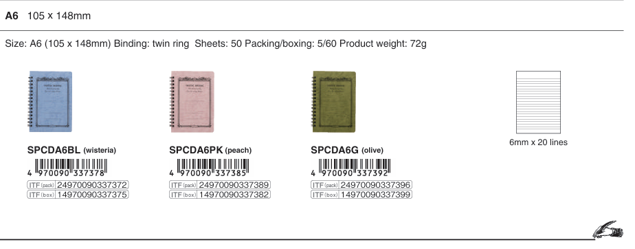 SỔ TAY NIPPON NOTE CD TWIN RING A6 SPCDA6