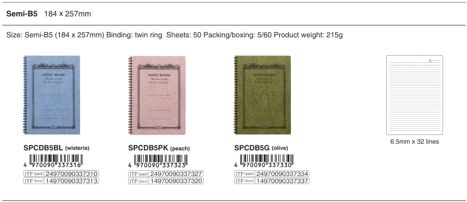 SỔ TAY NIPPON NOTE CD TWIN RING SEMI - B5 SPCDB5