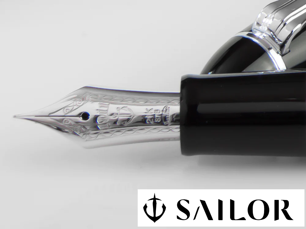 SAILOR 1911L FOUTAIN PEN SILVER TRIM BLACK 21K 11-2024