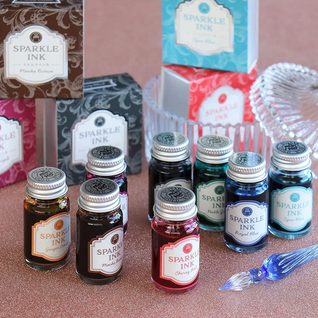 Mực viết Teranishi Guitar Sparkle-ink - Rubby Pink  12ml