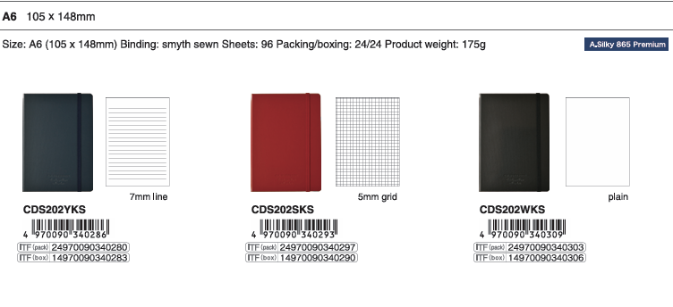 SỔ TAY NIPPON NOTE PREMIUM C.D HARD COVER A6 CDS202