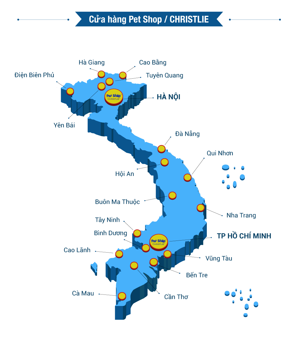 danh sách cửa hàng Pet Shop và CHRISTLIE