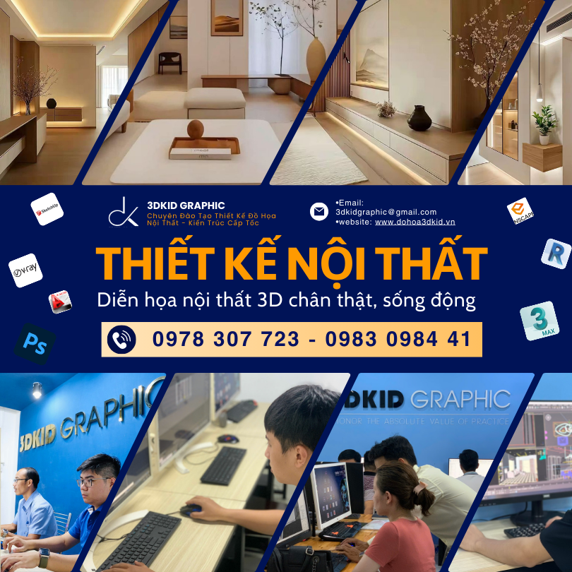 học nghề trang trí nội thất ở Bình Dương| 3DKID