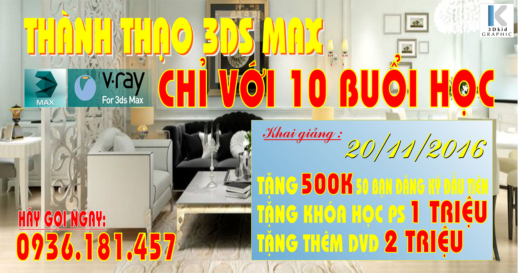 Trở thành nhà Thiết kế Nội thất chỉ trong 10 buổi học tại Đồ họa 3DKid