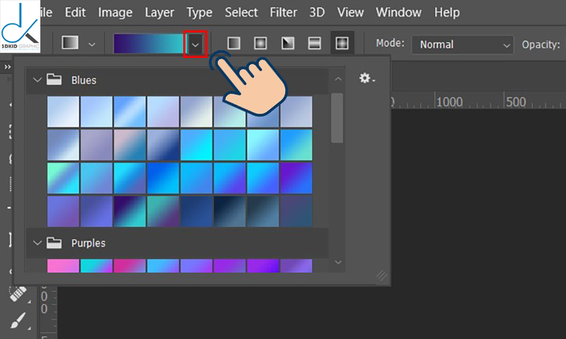 Thư viện Gradient - Hướng dẫn công cụ Gradient trong Photoshop