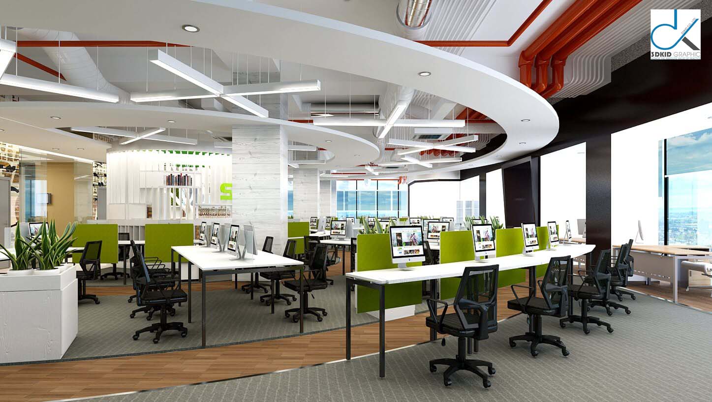 Mẫu thiết kế nội thất văn phòng công ty theo xu hướng hiện đại