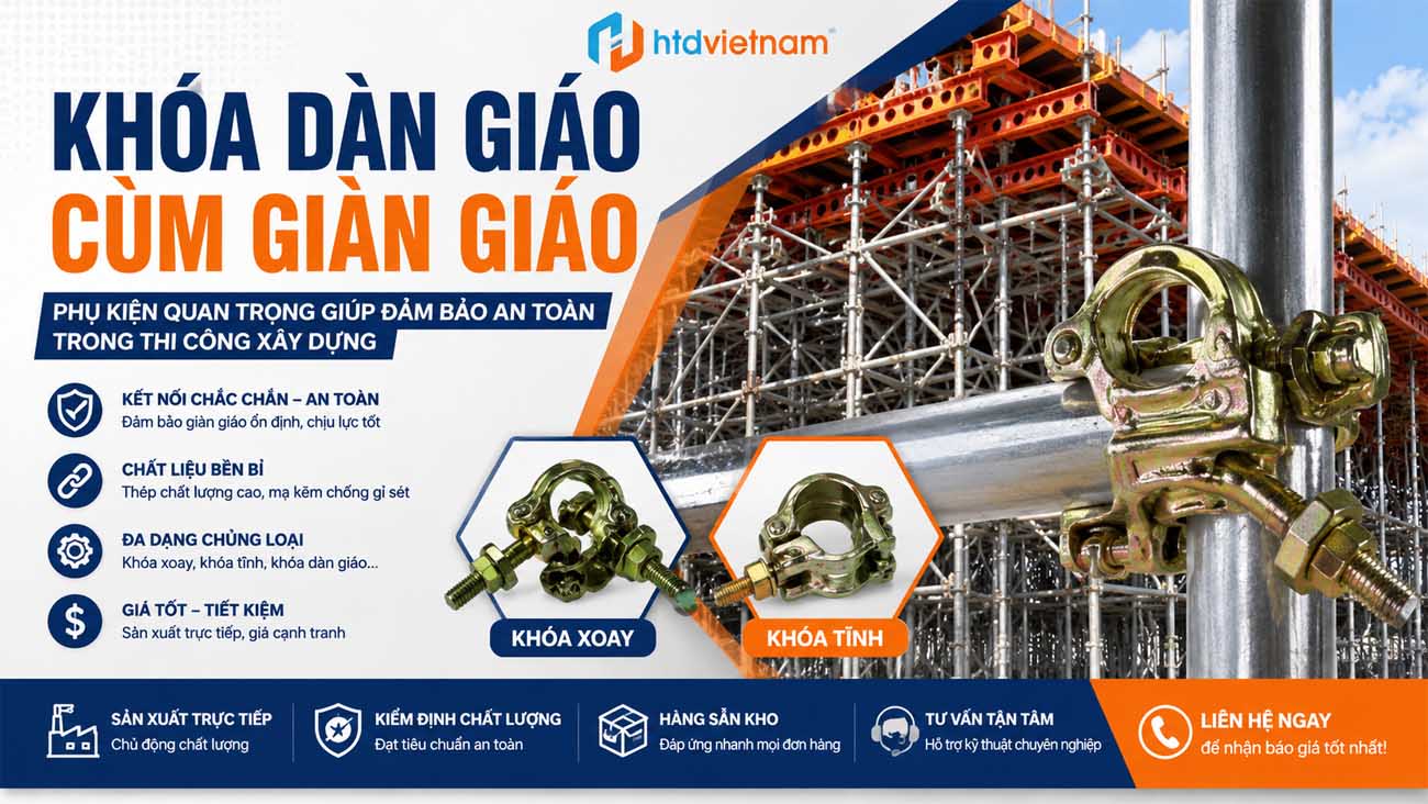Khóa Dàn Giáo – Cùm Giàn Giáo Phụ Kiện Quan Trọng Giúp Đảm Bảo An Toàn Trong Thi Công Xây Dựng
