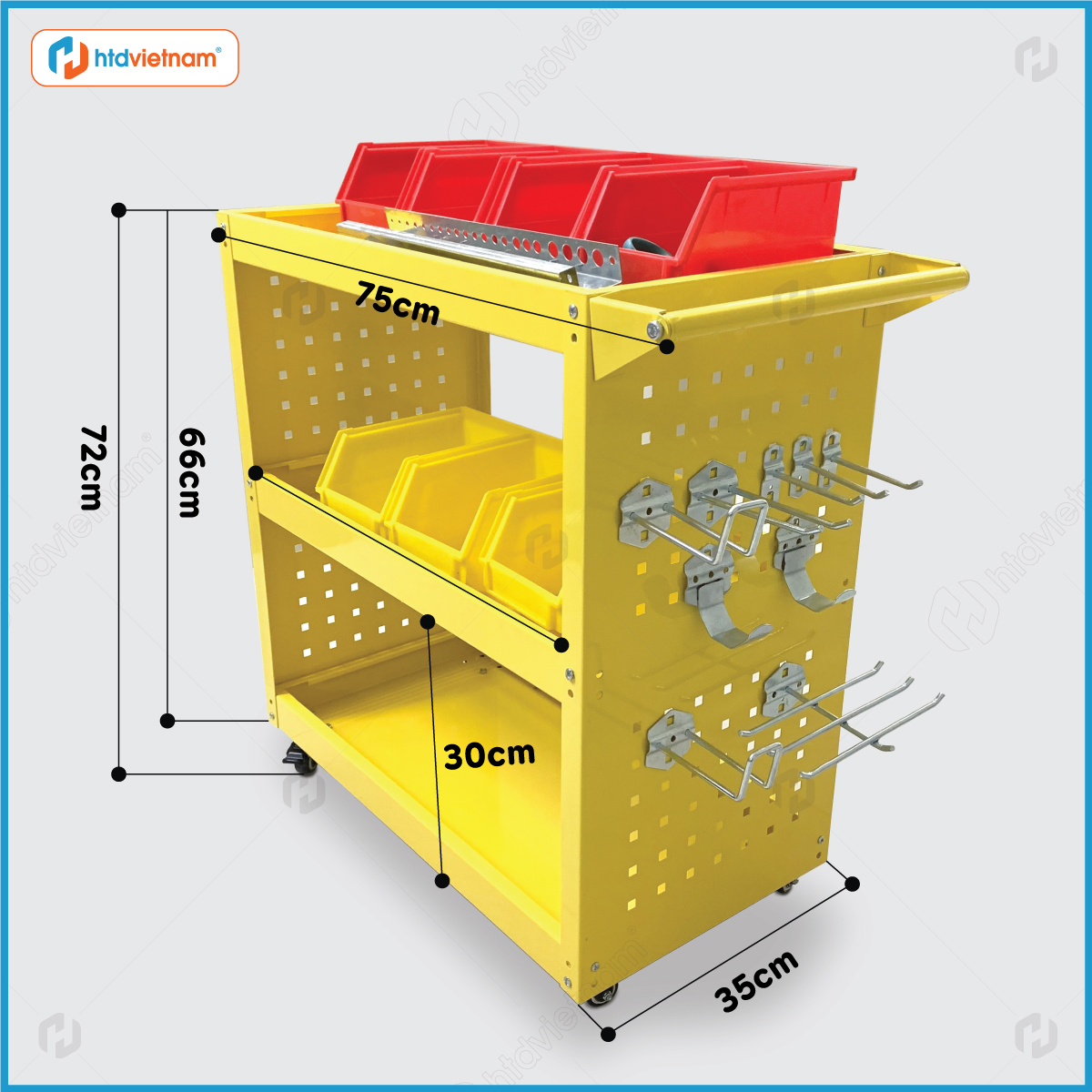 Kệ treo dụng cụ xe đẩy HTD-05 giải pháp sắp sếp đồ nghề