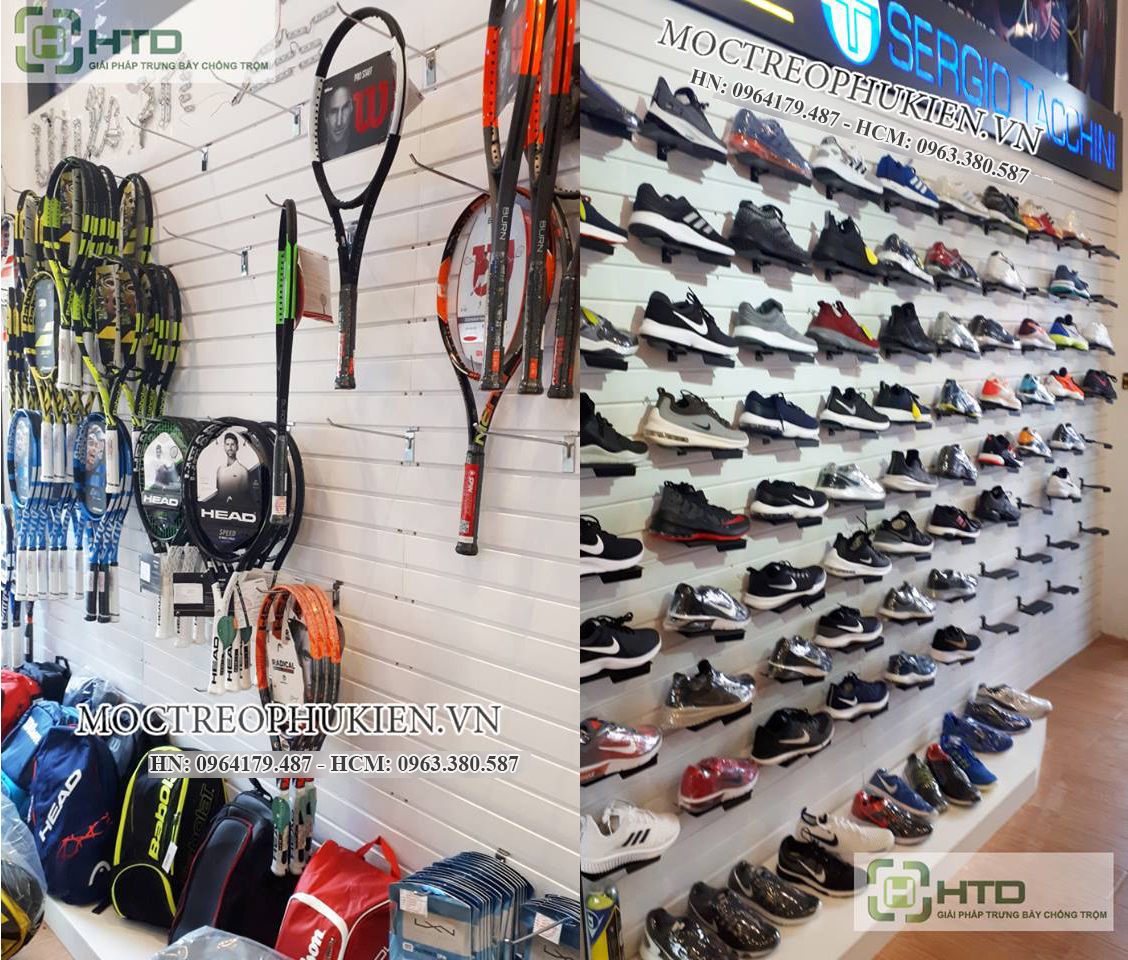 Kệ trưng bày cho shop kinh doanh mặt hàng thể thao