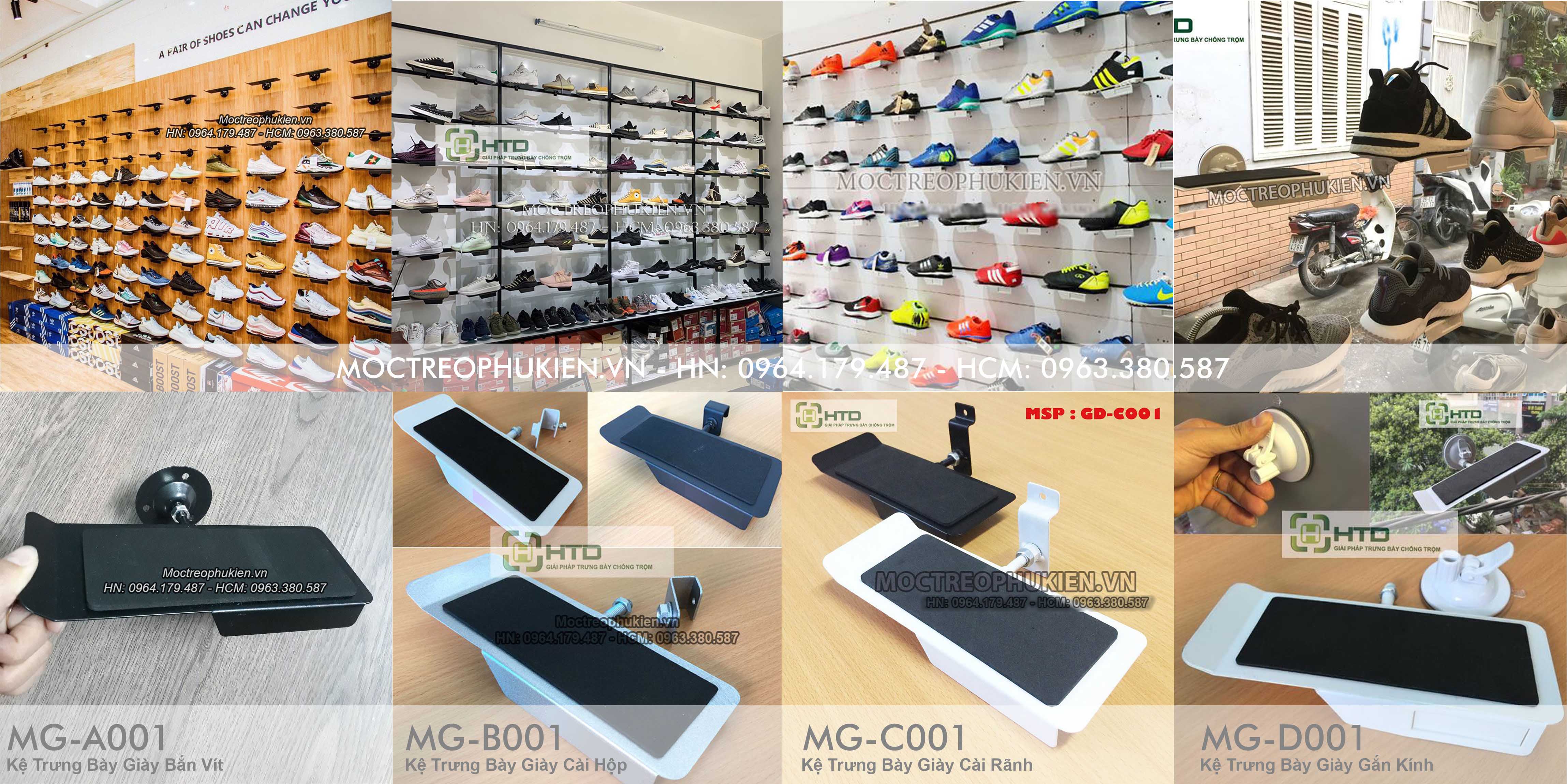 Mẫu giá kệ trưng bày giày dành cho shop giá dưới 30k cho khách hàng