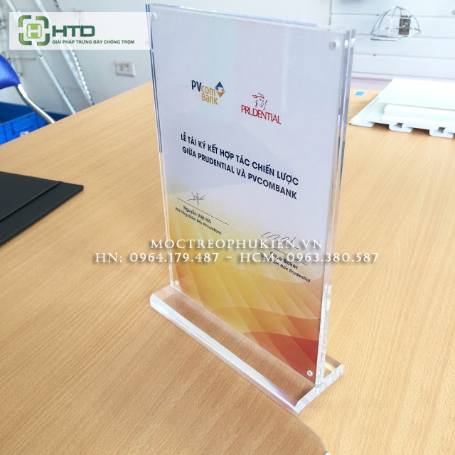 Kệ mica trưng bày, kệ mica A4 - A5 để bàn chuyên dụng cho cửa hàng, siêu thị , khách sạn
