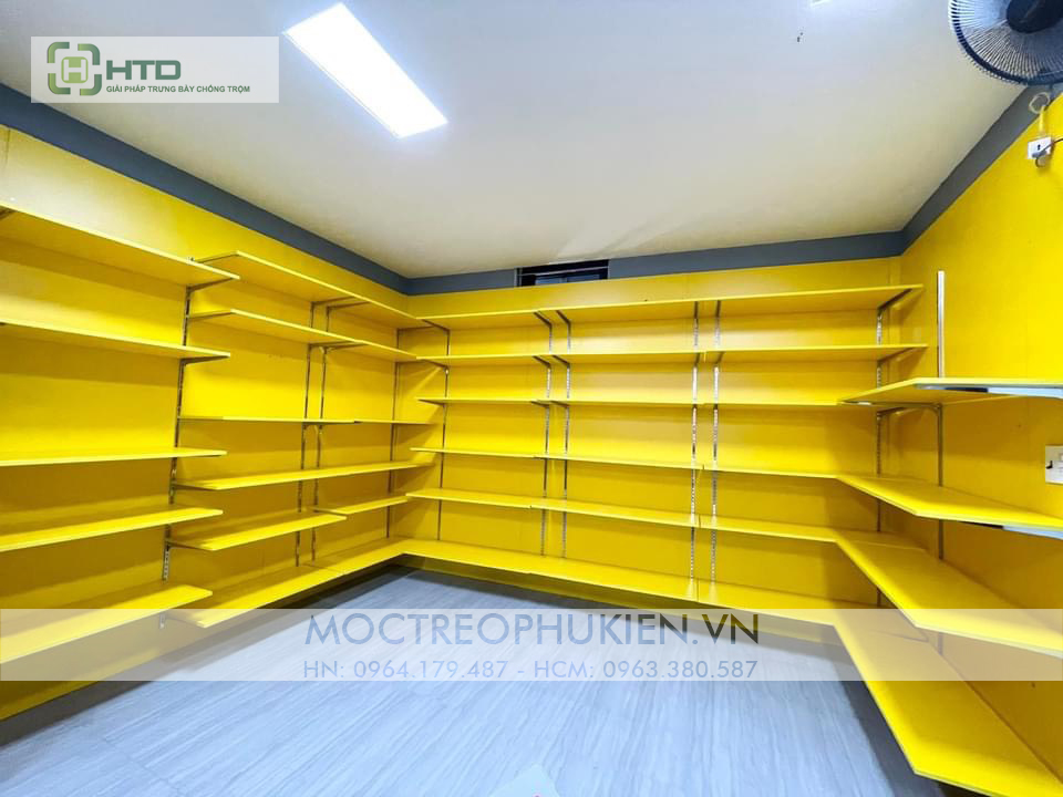 Bộ kệ trưng bày hàng hóa bắn vít trực tiếp lên tường
