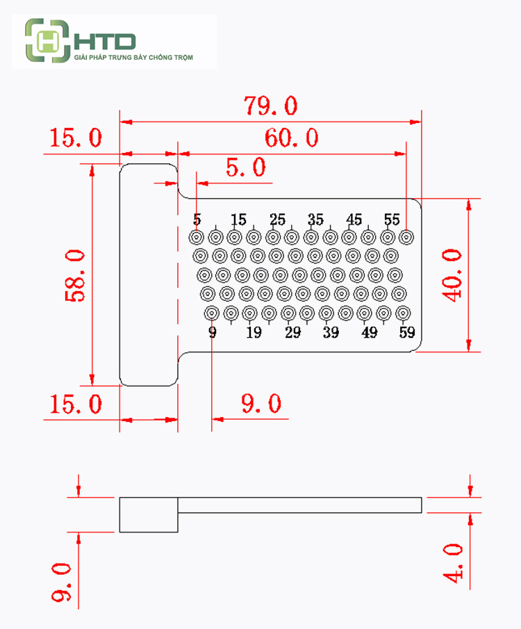 Thước đo chữ T-60 