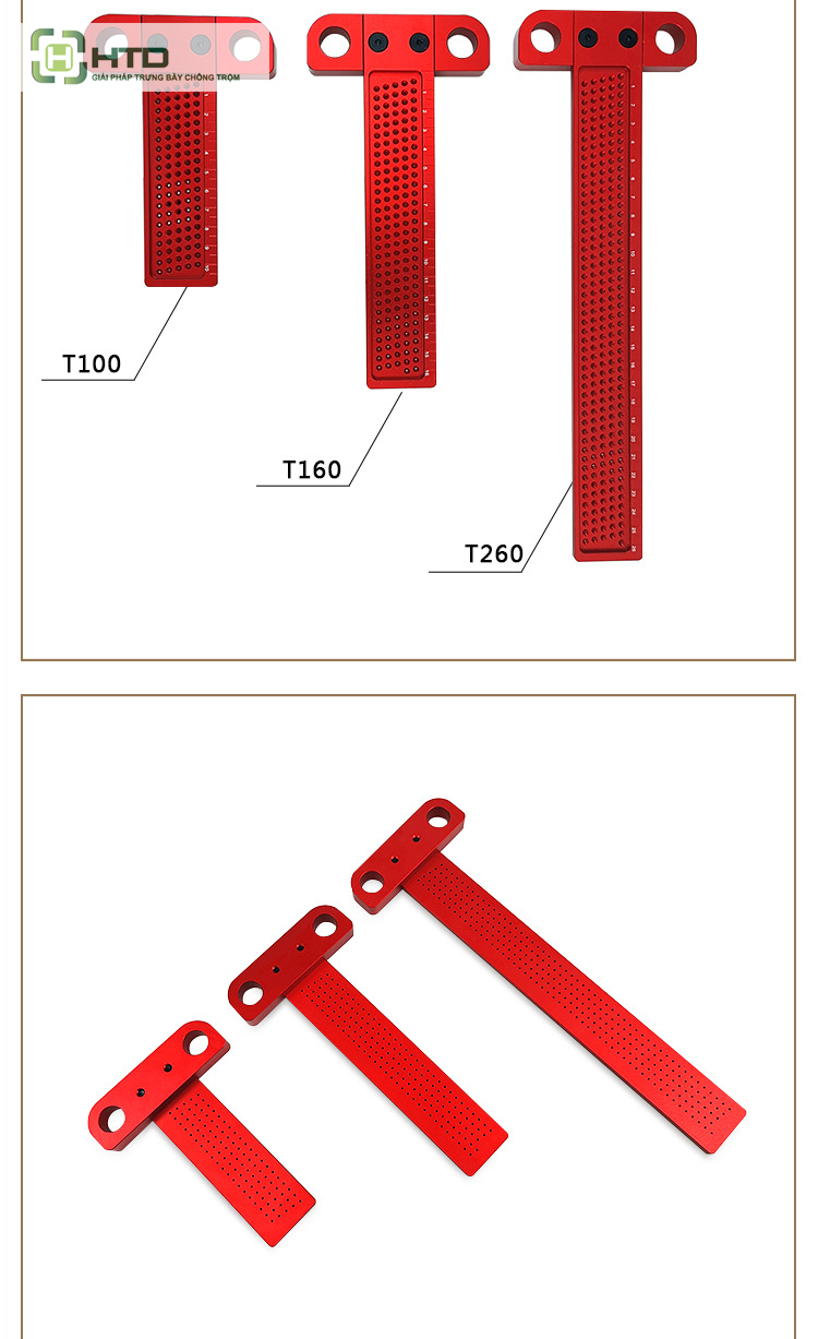 thước đo gỗ có lỗ đánh dấu