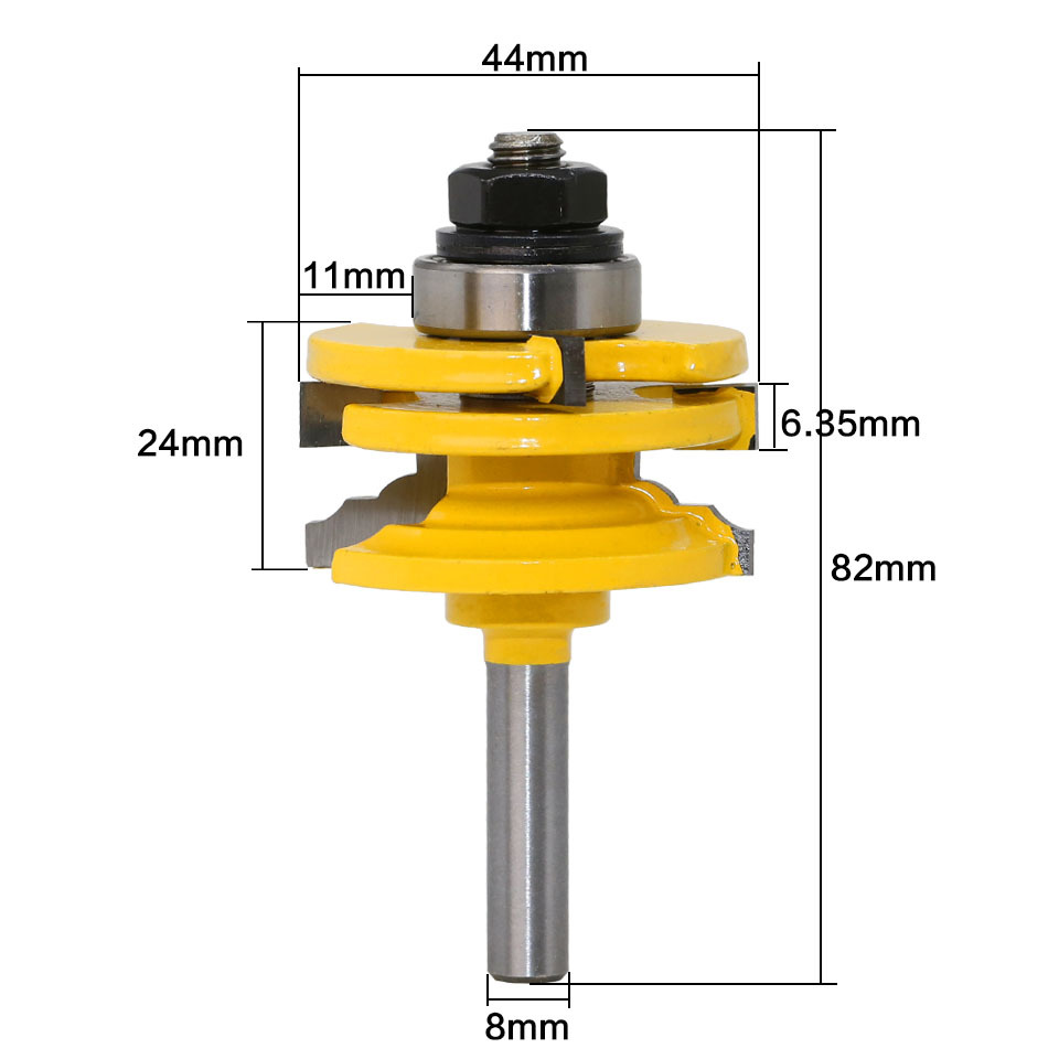 Mũi dao phay cắt mộng cửa sổ, cửa tủ cốt 8mm