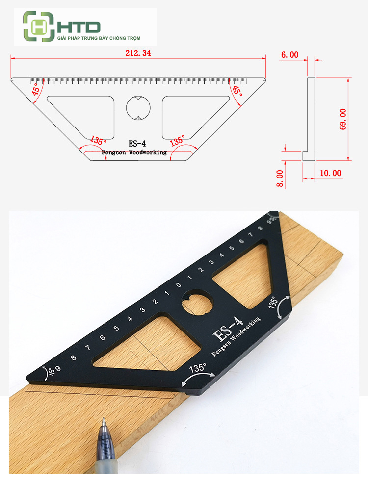 thước đo góc 90 độ, 45 độ