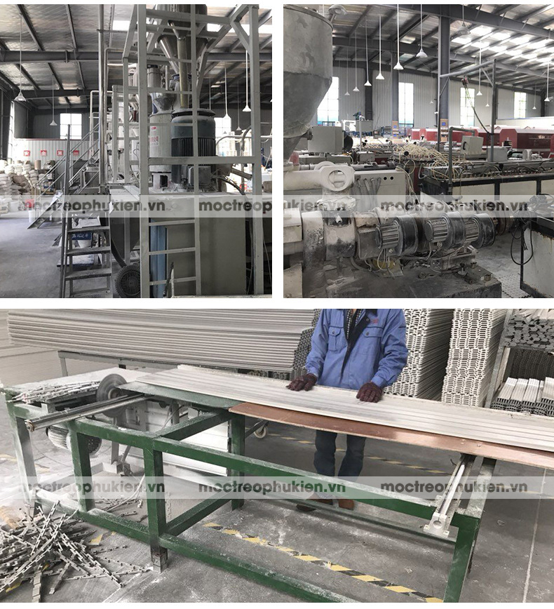 Tấm slatwall nhựa PVC lắp ghép ốp tường trưng bày hàng hóa phụ kiện