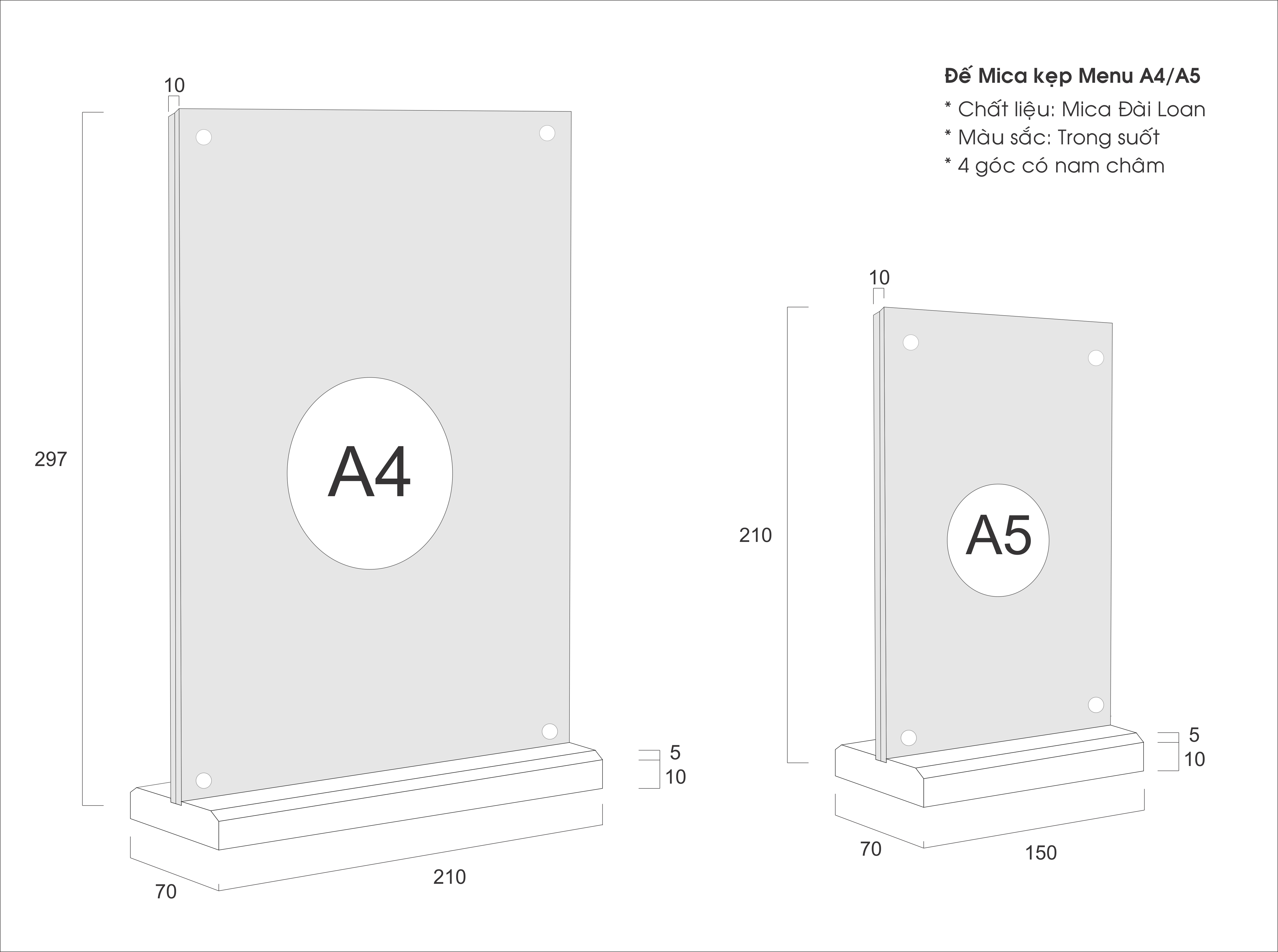 kẹp menu A4, A5