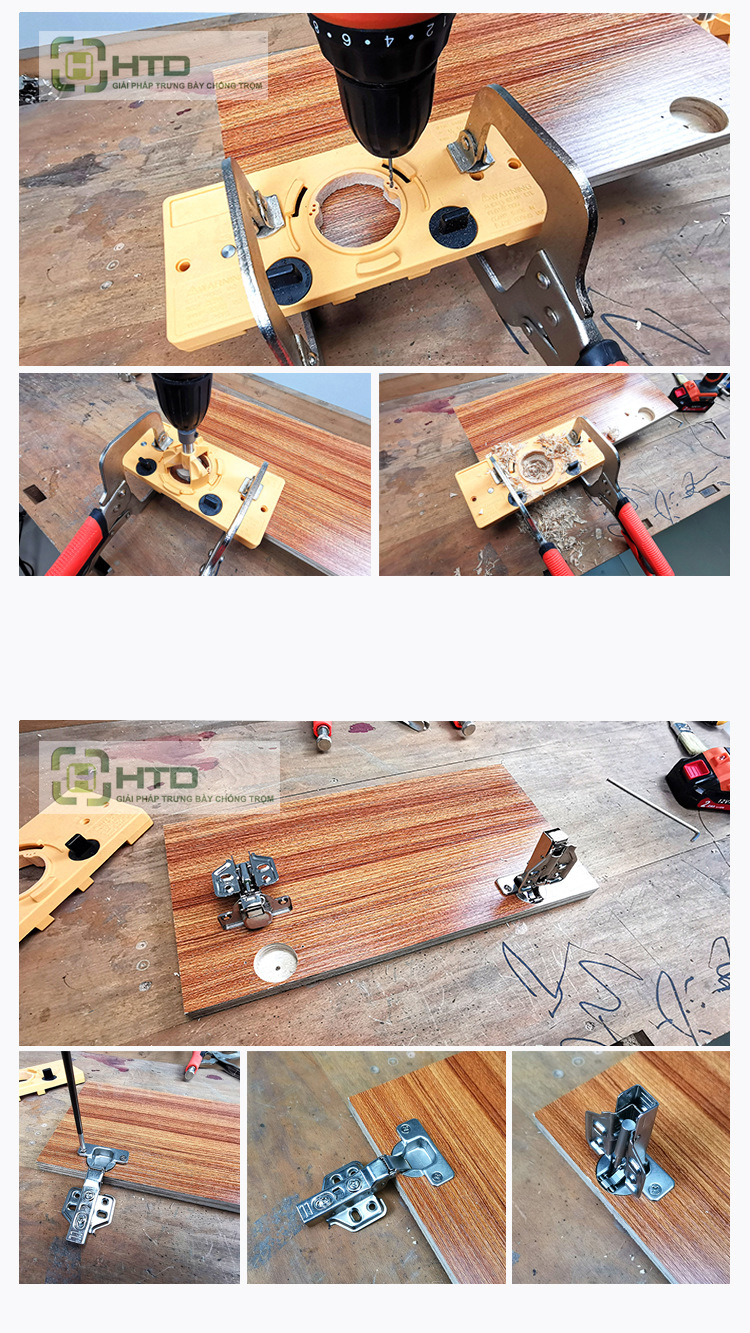 Bộ cữ khoan bản lề giảm chấn 35mm