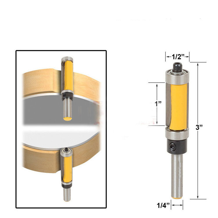 Mũi phay gỗ thẳng 2 vòng bi bo cạnh cao cấp