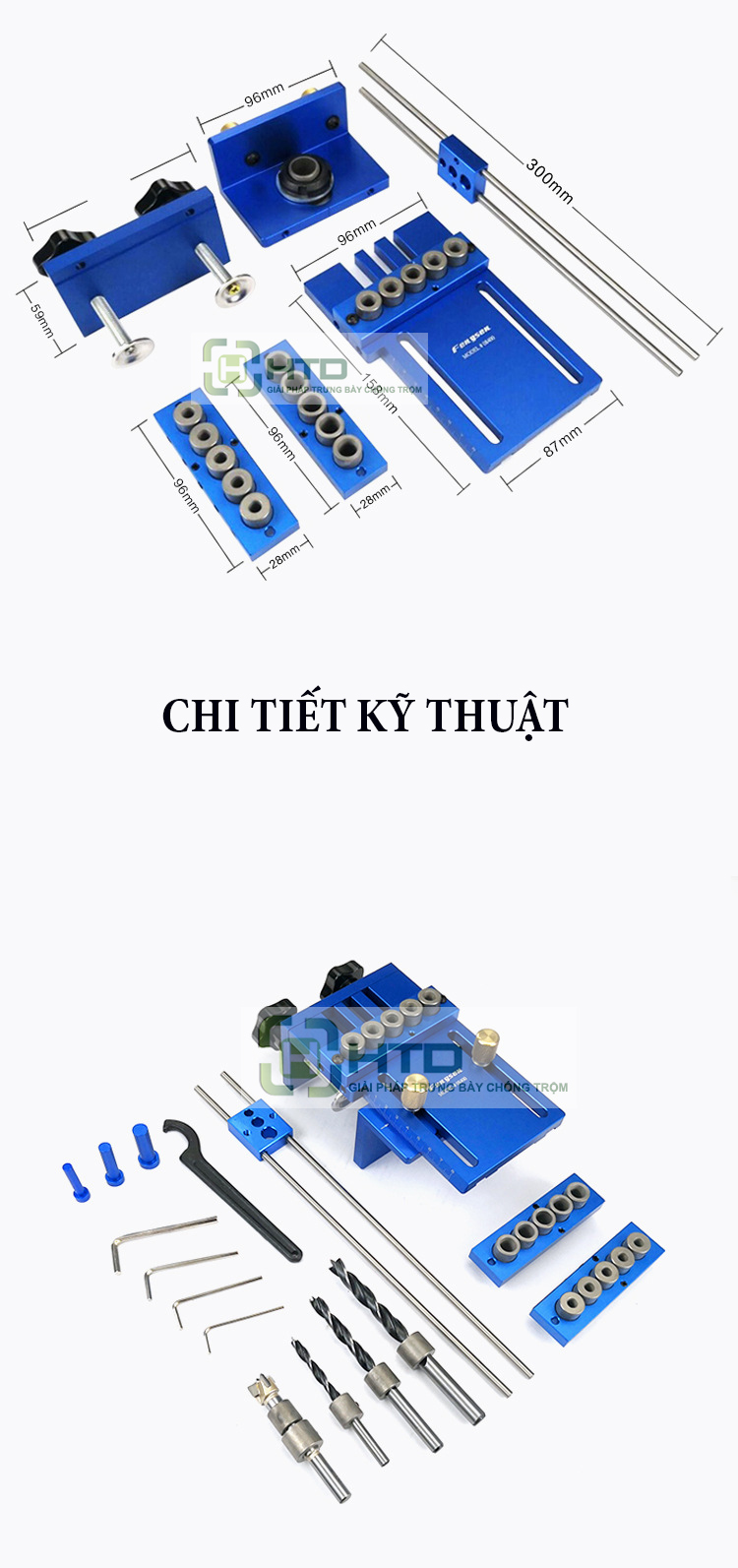 Bộ cữ định vị khoan lỗ chốt trên gỗ