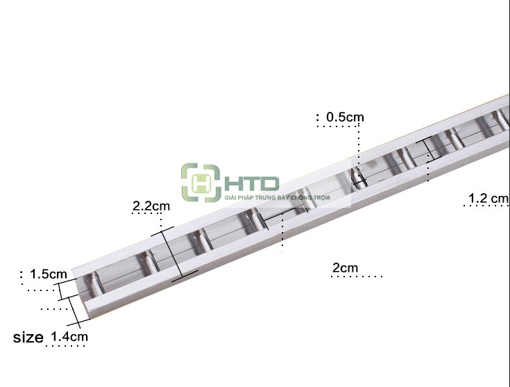 Thanh ray đỡ gắn kệ gỗ HTD-B01 Ray gắng tường