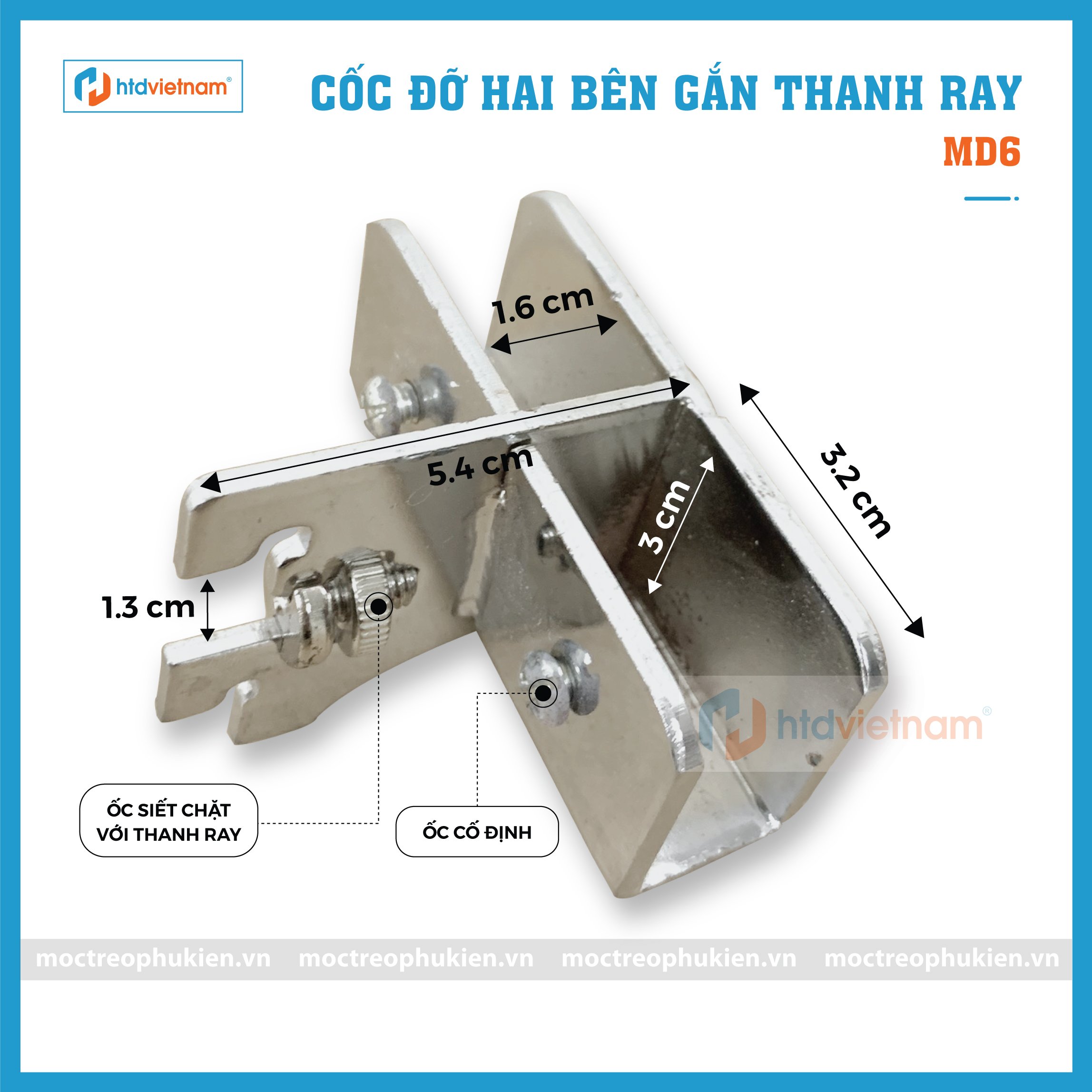 cốc đỡ thanh inox