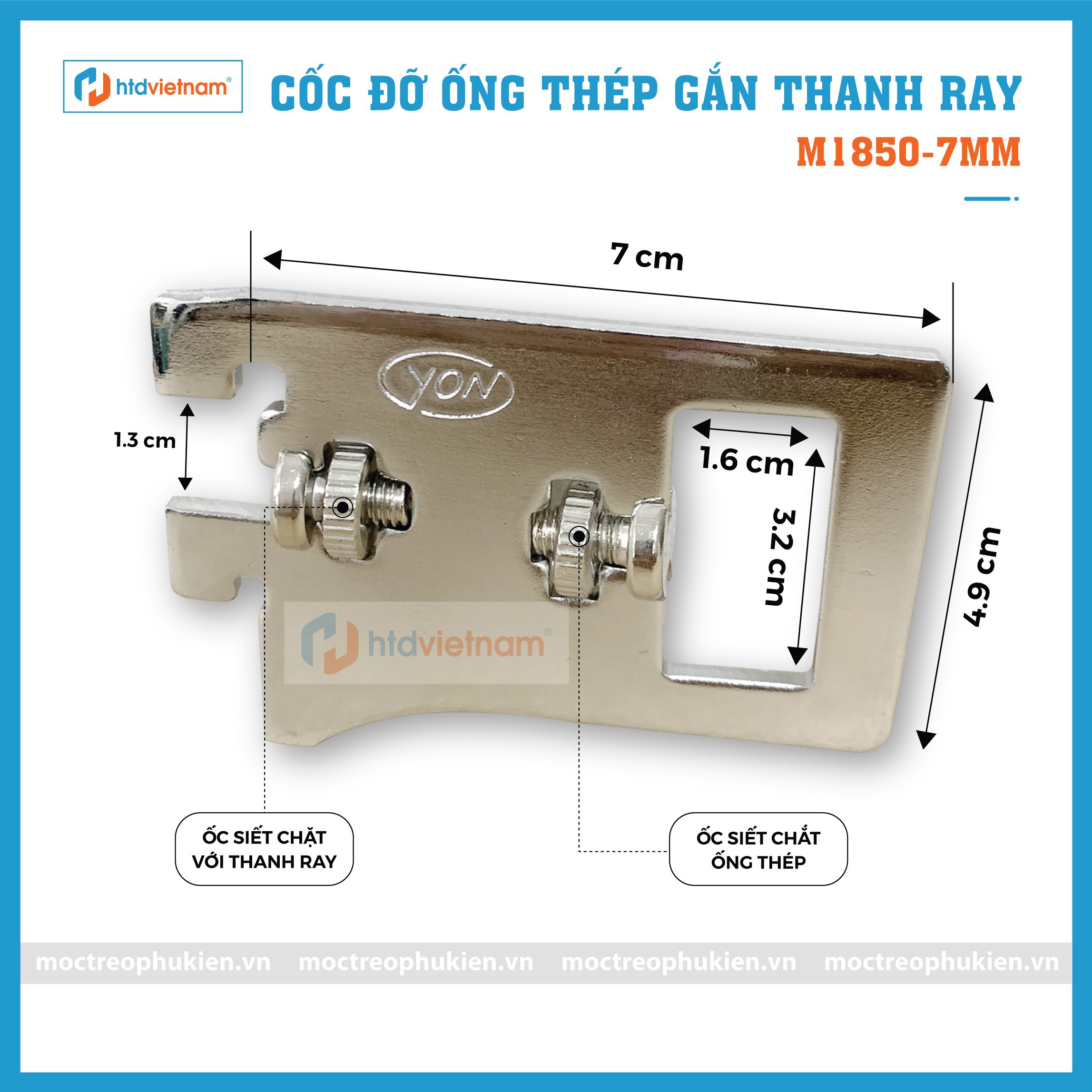 cốc đỡ thanh inox