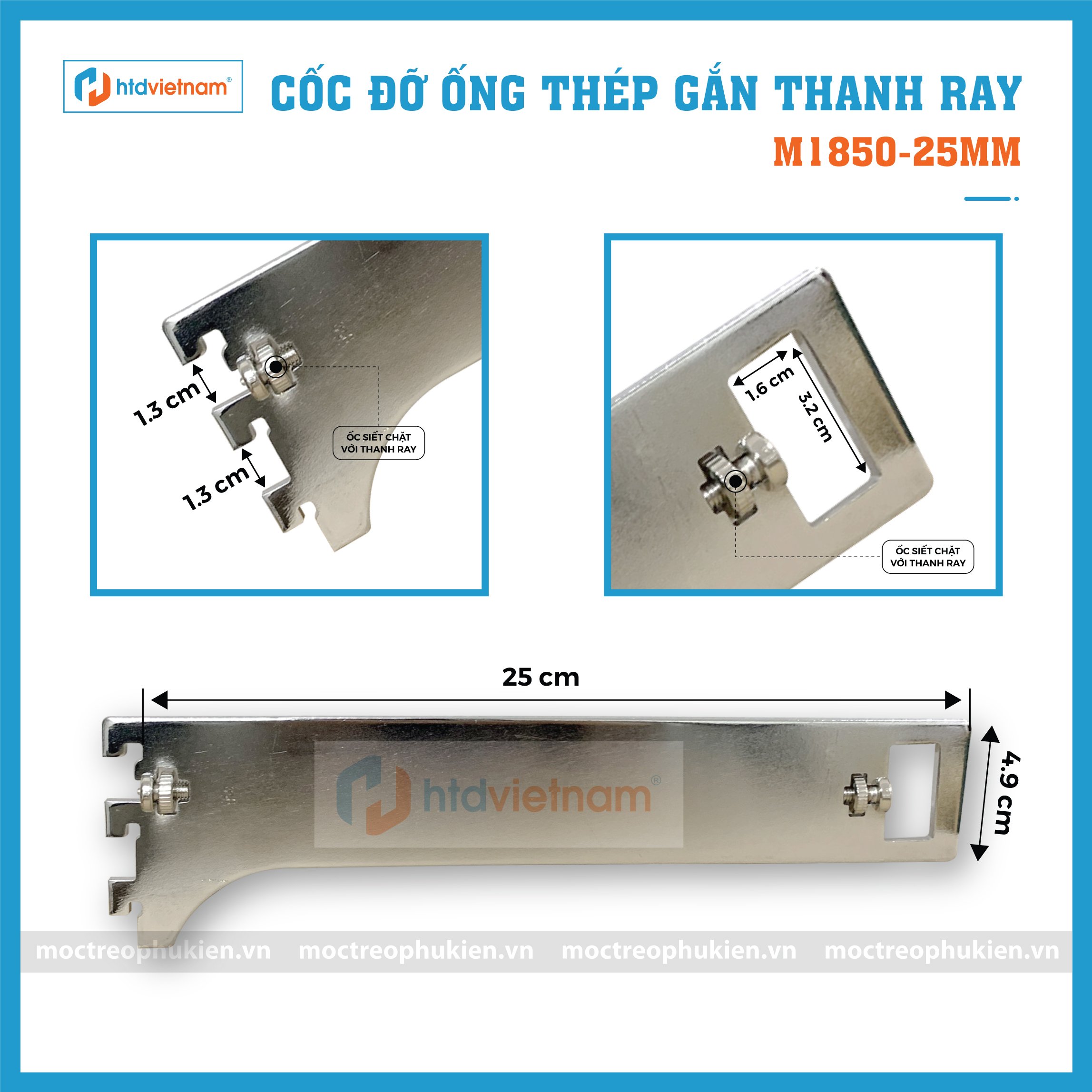 cốc đỡ thanh inox