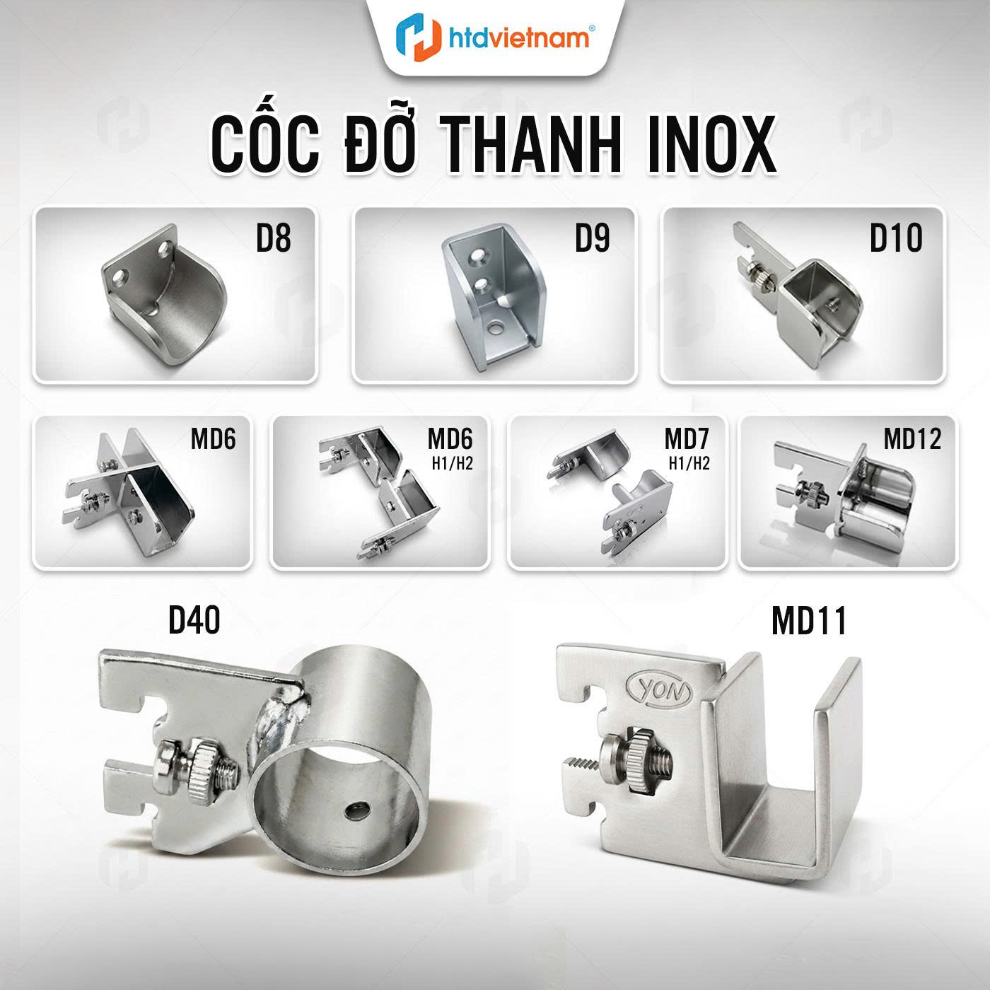 cốc đỡ thanh inox