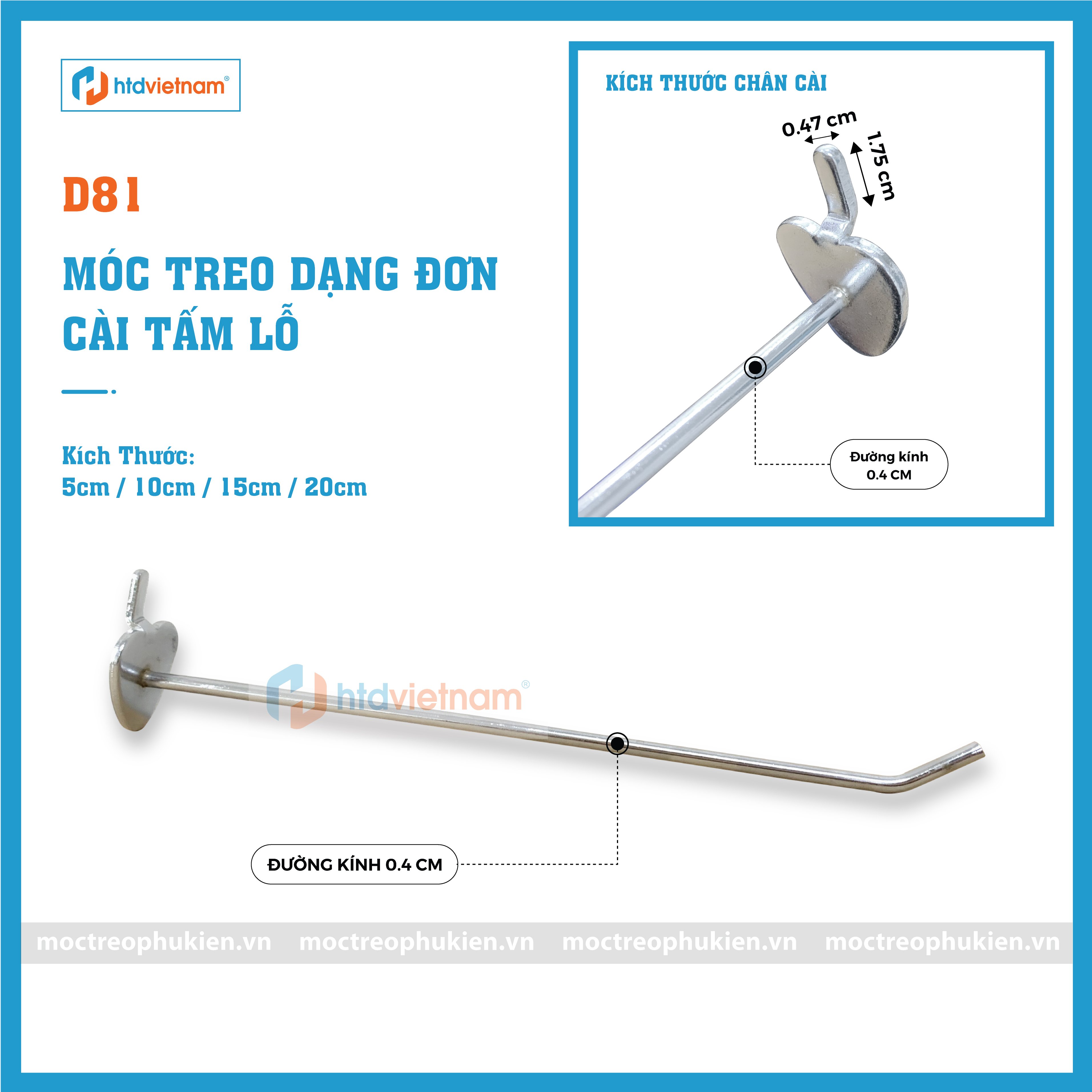 móc treo cài lỗ