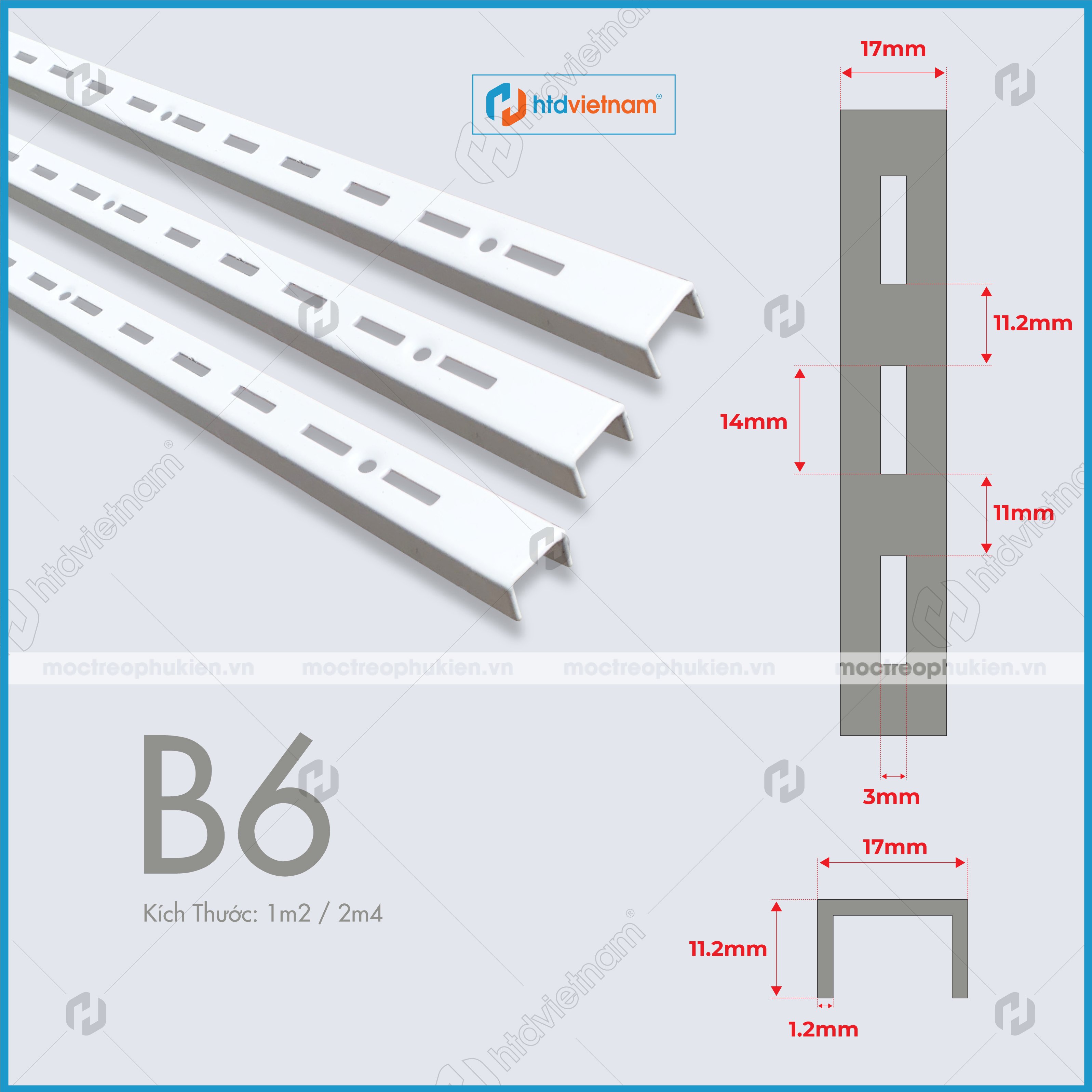 thanh ray gắn tường B6