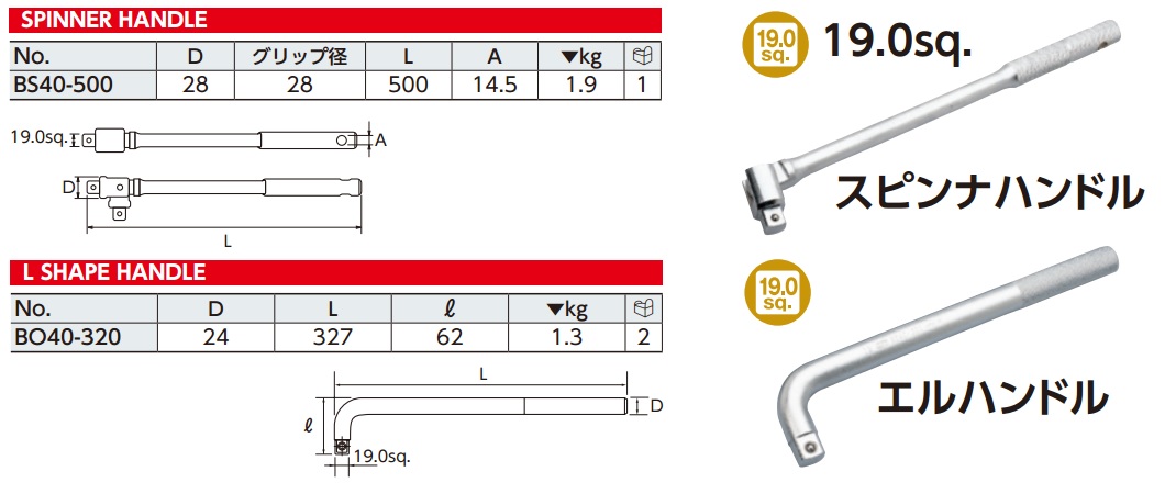 Tay vặn chữ L, BS40-500, tay vặn lắc léo, BO40-320, KTC BS40-500