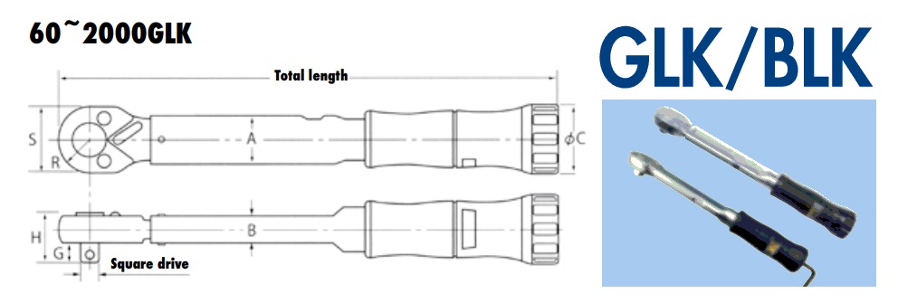 Cần xiết lực Kanon, Kanon N200GLK, cần xiết lực 1/2, 40-200Nm