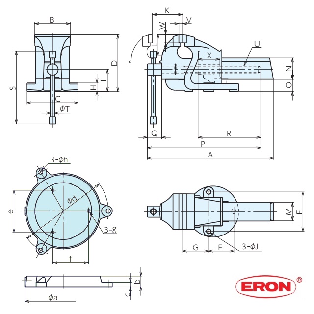 Êtô cơ khí, ê tô nguội, Eron LEAD125, 