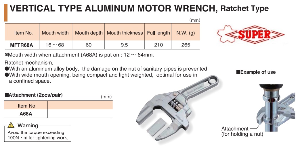 Mỏ lết lắc vặn Super, mỏ lết Super, SuperTool MFTR68A, mỏ lết với chức năng lắc vặn