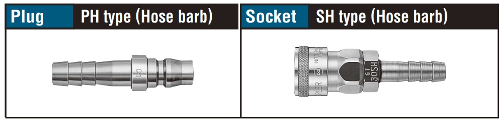 Đầu nối nhanh đuôi chuột, Nitto 20SH, Nitto 20PH, khớp nối đuôi chuột