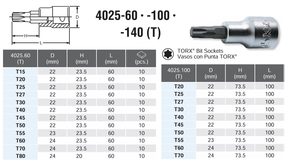 Mũi hoa thị, khẩu 1/2 Koken, dùng tay vặn, cỡ từ T20-T60, Koken 4025