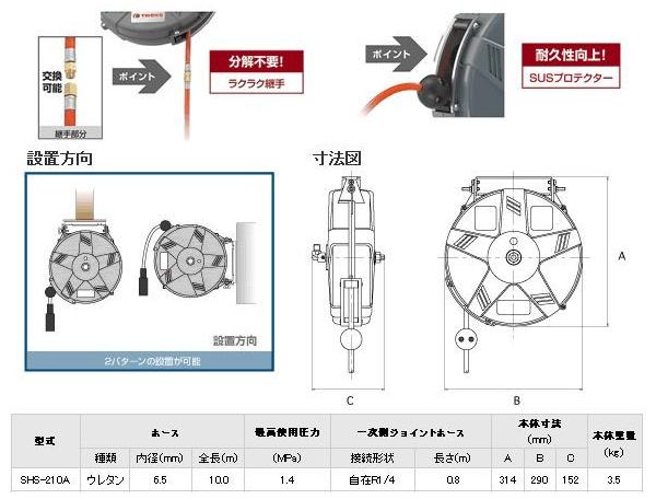 Cách treo cuộn dây khí, cuộn dây khí nén, SHR-31Z