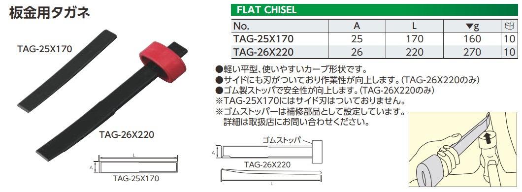 Dao cắt, dao đục, dao cắt thân vỏ ô tô, TAG-26x220, TAG-25x170