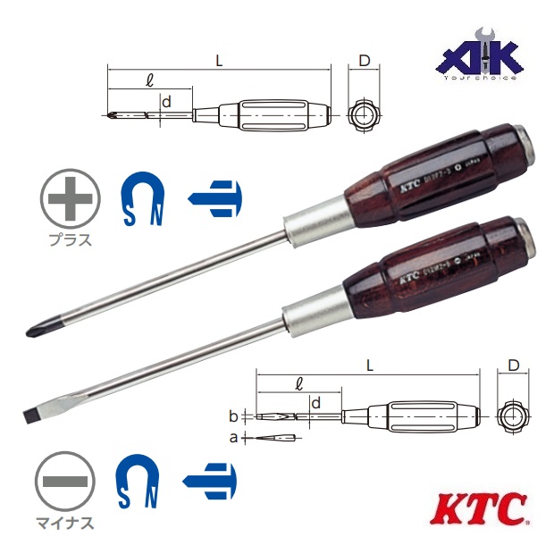 Tô vít cán gỗ KTC, cán gỗ sồi, tô vít cán gỗ, sử dụng trong Đại lý Honda