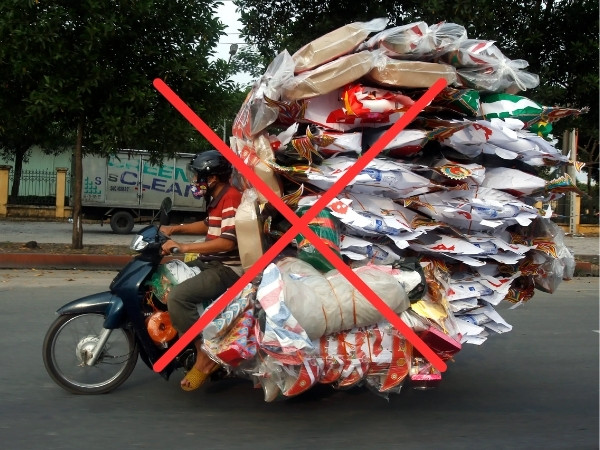 Không chở hàng hoặc tải trọng vượt mức khuyến nghị