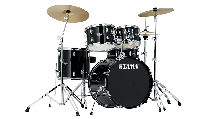 TAMA SG50H6C-BK Stagestar 5-Piece Drum Kit w/ Hardware+Throne+Cymbals, Black