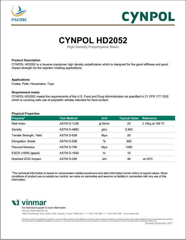 HDPE injec mi 20 2052